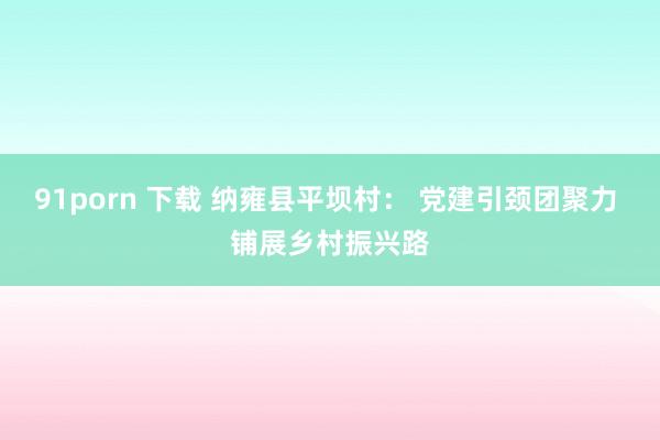 91porn 下载 纳雍县平坝村： 党建引颈团聚力 铺展乡村振兴路