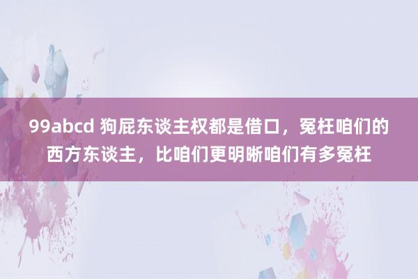99abcd 狗屁东谈主权都是借口，冤枉咱们的西方东谈主，比咱们更明晰咱们有多冤枉